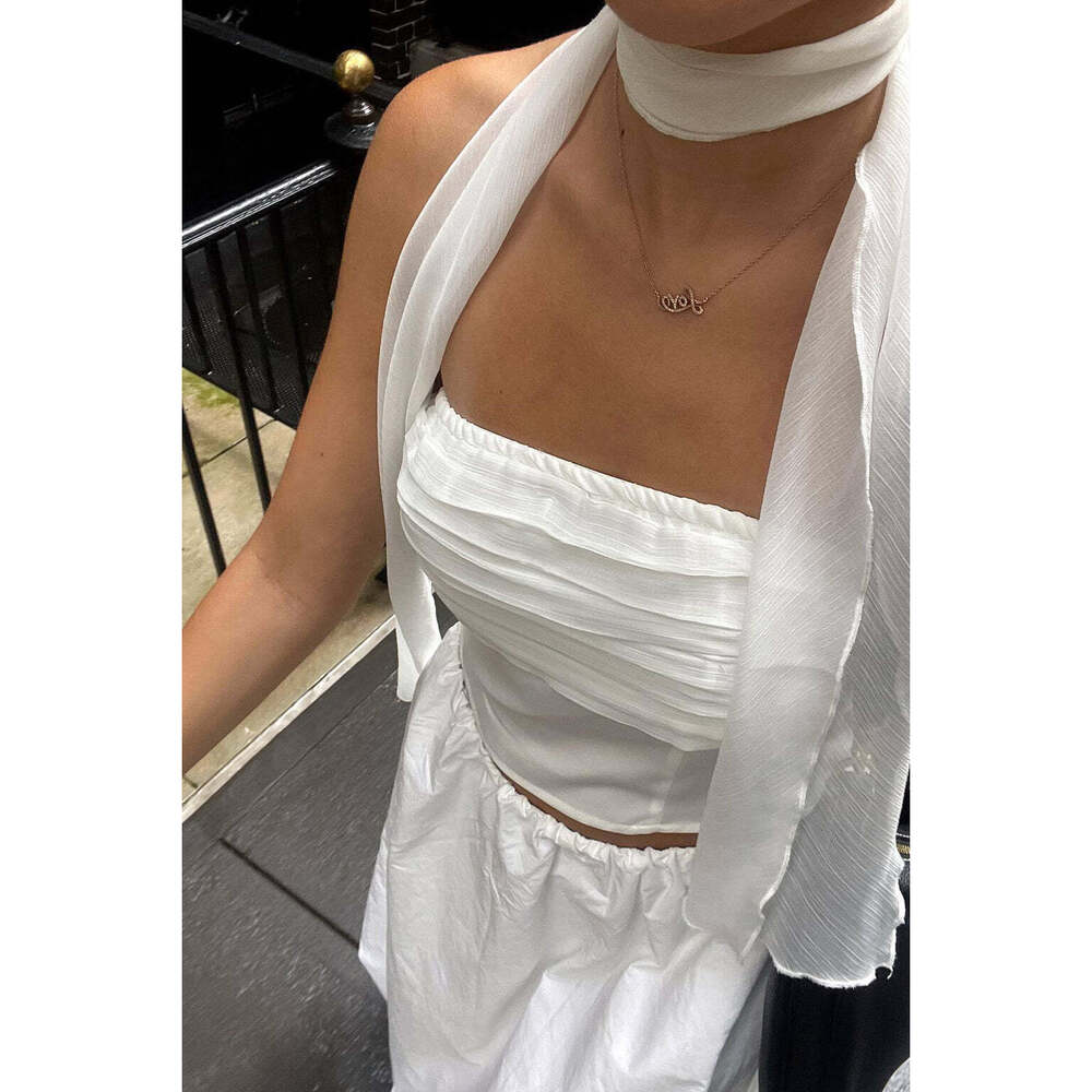 NWT 12th Tribe Mallorca White Strapless Top Size M